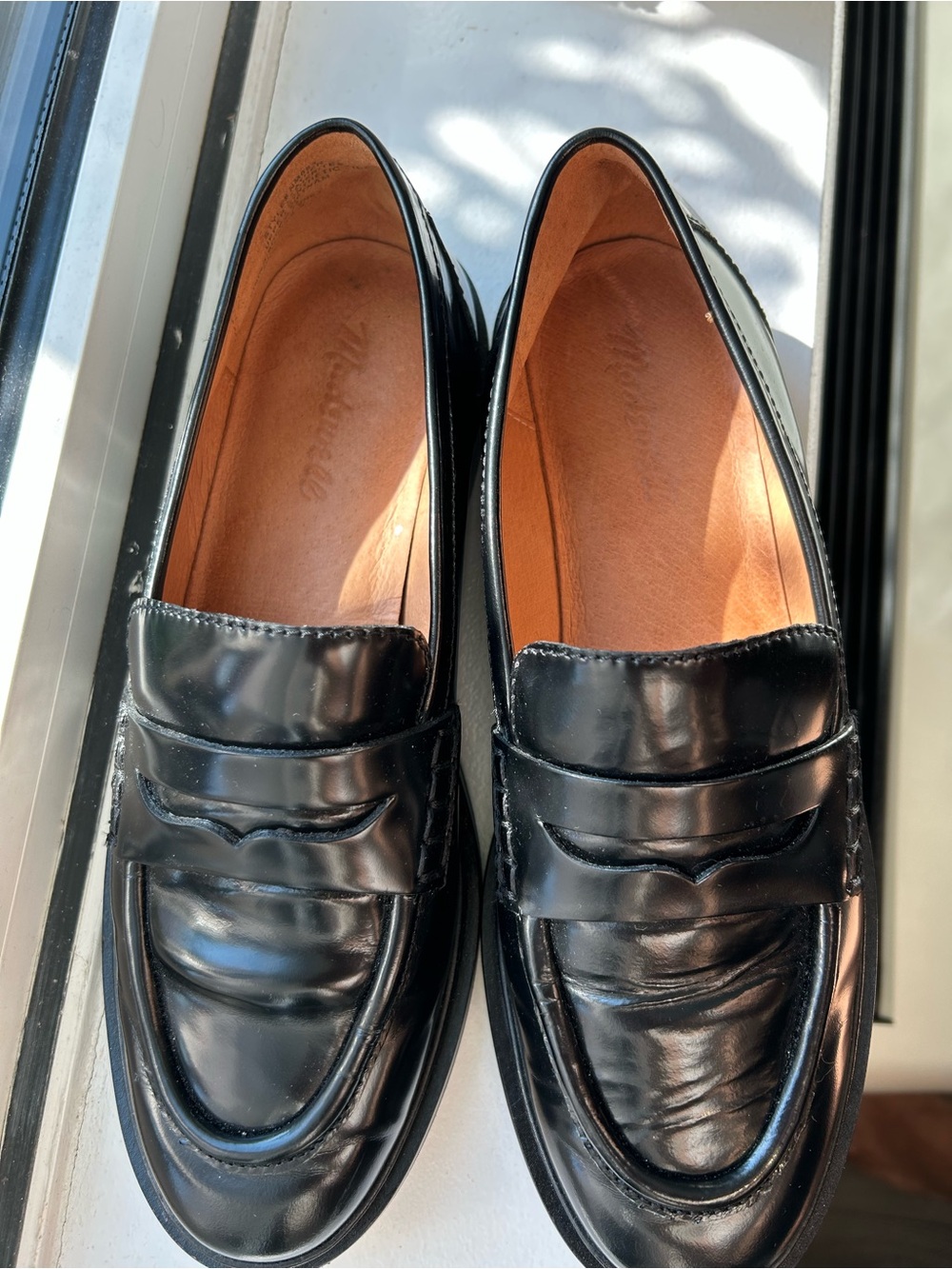 Madewell Black Leather Penny Loafers Size 8 Classic Loafers - Picture 2 of 4
